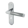 Mitred Suite Door Handle on Lockplate Polished Chrome/Satin Chrome