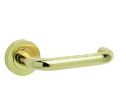 Thame Door Handle on Rose Polished Brass
