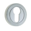 Jedo Dual Euro Profile Escutcheons on 50mm Round Rose Polished Chrome / Satin Chrome
