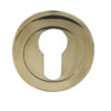 Jedo Designer Euro Profile Escutcheons on 50mm Round Rose Brass Finish
