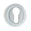 Jedo Designer Euro Profile Escutcheons on 50mm Round Rose Satin Chrome