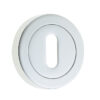 Jedo Designer Standard Keyway Escutcheons on 50mm Round Rose Polished Chrome