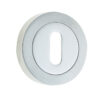 Jedo Dual Standard Keyway Escutcheons on 50mm Round Rose Polished Chrome / Satin Chrome