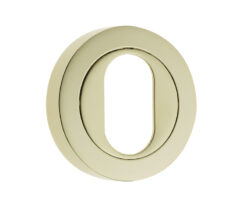Jedo Designer Oval Profile Escutcheons on 50mm Round Rose Brass Finish