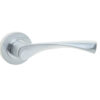 Twirl Door Handle on Rose Polished Chrome/Satin Chrome