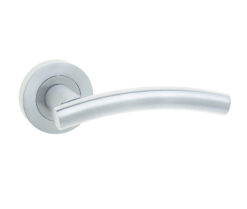 Curve Door Handle on Rose Satin Chrome