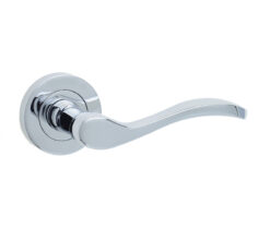 Turin Door Handle on Rose Polished Chrome