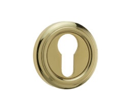 Jedo Parisian Euro Profile Escutcheon 53mm Polished Brass