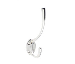 Jedo Solid Brass Hat & Coat Hook 142mm Polished Nickel
