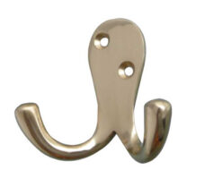 Jedo Double Robe Hooks 53mm Polished Brass