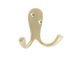 Jedo Double Robe Hooks 53mm Satin Brass