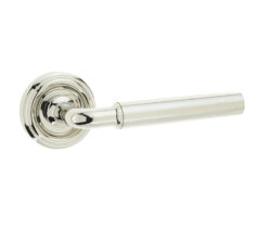 Elise Door Handle on Rose Polished Nickel