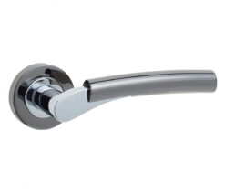 Arkus Door Handle on Rose Polished Chrome/Polished Black Nickel