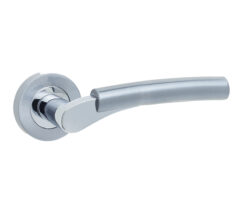 Arkus Door Handle on Rose Polished Chrome/Satin Chrome