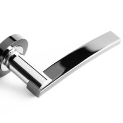 Modena Door Handle on Rose Polished Chrome/Polished Black Nickel