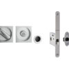 Jedo Bathroom Lock C/W Square Furniture To suit doors 35 to 38mm Satin Chrome