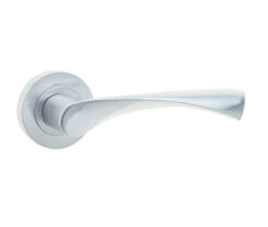 Comet Door Handle on Rose Satin Chrome