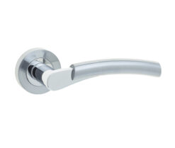 Capri Door Handle on Rose Polished Chrome/Satin Chrome