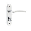 Lorenzo Kontrax Suite Door Handle on Bathroom Plate Polished Chrome/Satin Chrome
