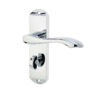 Broadway Suite Door Handle on Bathroom Plate Polished Chrome