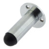Jedo Cylinder Wall Mounted Door Stop on Rose 65mm Satin Chrome