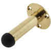 Jedo Cylinder Wall Mounted Door Stop on Rose 75mm Polished Brass