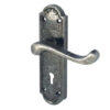 Turnberry Suite Door Handle on Lockplate Pewter