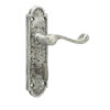 Turnberry Suite Door Handle on Bathroom Plate Pewter