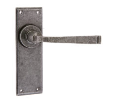 Valley Forge Door Handle on Latchplate Pewter