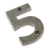 Valley Forge Door Numerals Pewter No. 5