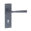 Valley Forge Door Handle on Lockplate Black