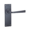 Valley Forge Door Handle on Latchplate Black