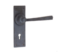Valley Forge Door Handle on Lockplate Beeswax