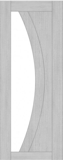 Deanta Pre-Finished Light Grey Ravello Clear Glass Door