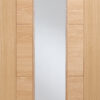 MODA Internal Un-Finished Oak Horizontal V-Groove Clear Glass Door