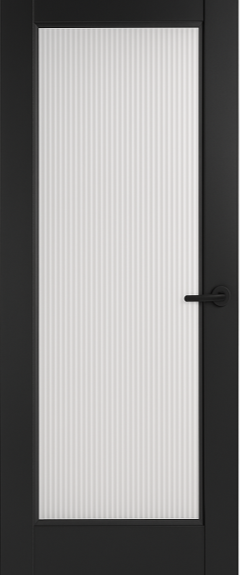 Mendes Pre-Finished Black Ravenna Internal Door With Reeded Glass