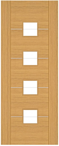 Deanta Pre-Finished Oak Valencia Clear Glazed Door