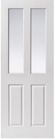 JB Kind White Moulded Canterbury Clear Glazed Door