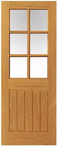 JB Kind Internal Pre-Finished Oak Thames 6 Light Door