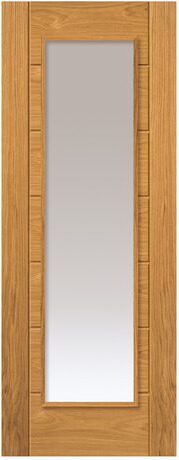 JB Kind Pre-Finished Oak Palomino Clear Glass Door
