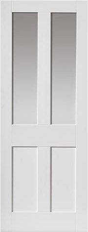 JB Kind Internal White Primed Rushmore Clear Glazed Door